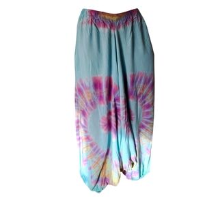 Tie Dye Harem flowy Baggy Pants.  Elastic Waist. One Size fits most.